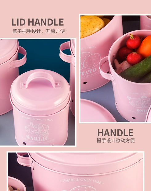 Portable Potato Onion Garlic Fresh Keeping Storage Can